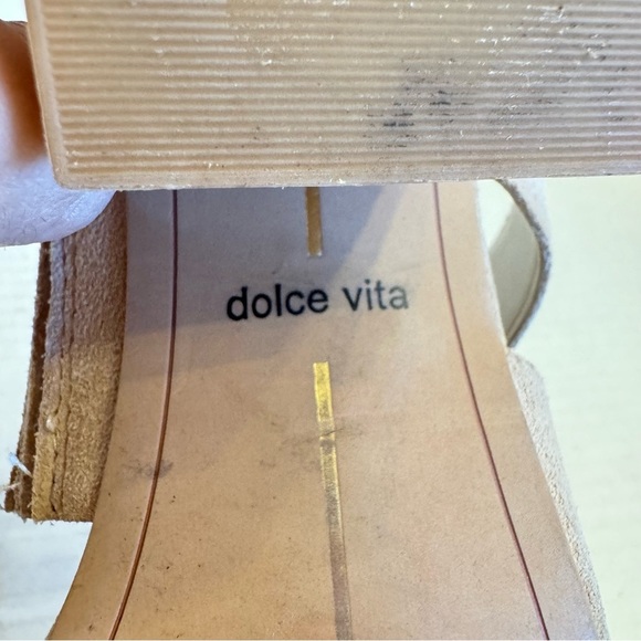Dolce Vita Women's Jaiden Block Heel Sandals Suede Leather Tan Beige Size 7.5 - Picture 11 of 16
